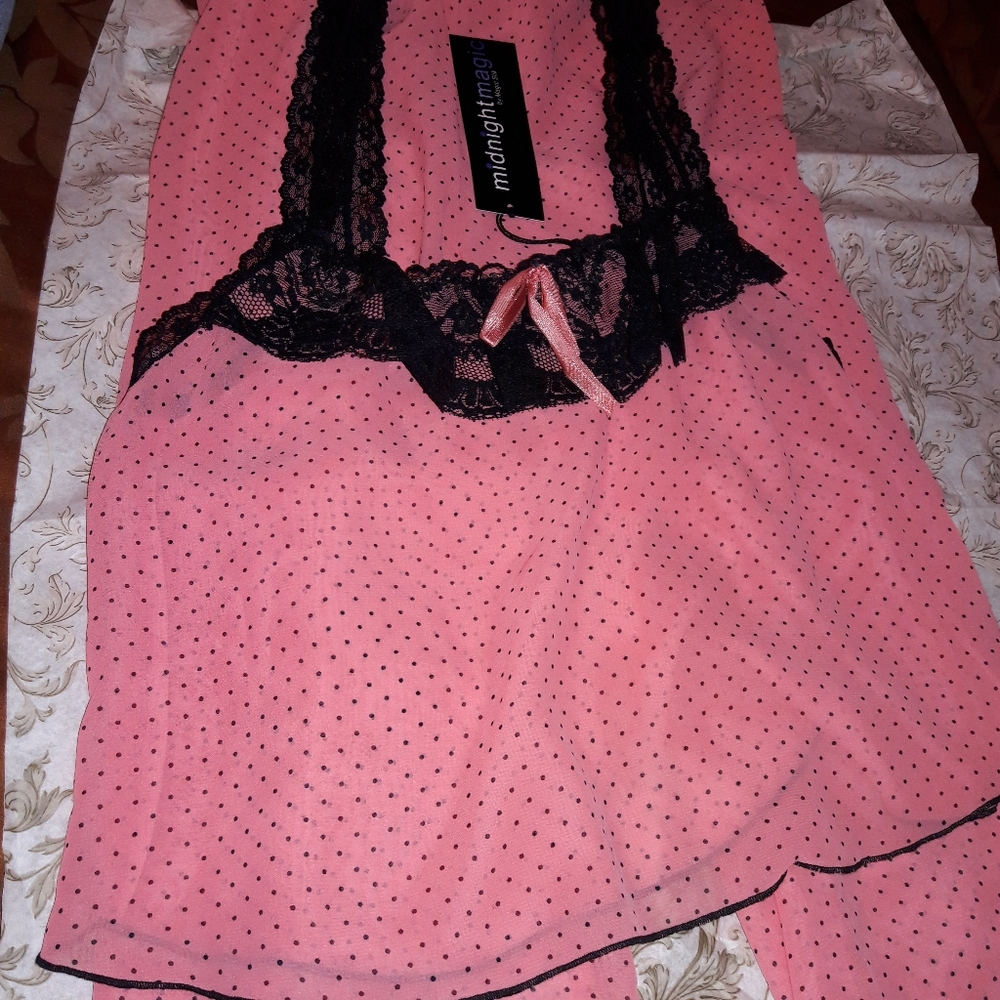 NEW Coral Polka Dot Cami PJ Set